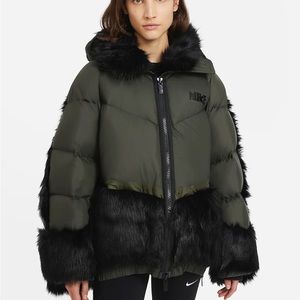 Nike X Sacai Parka Down Fill Faux Fur Women's size S